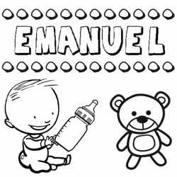 Dibujo del nombre Emanuel para colorear, pintar e imprimir