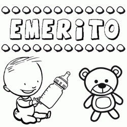 Dibujo del nombre Emerito para colorear, pintar e imprimir