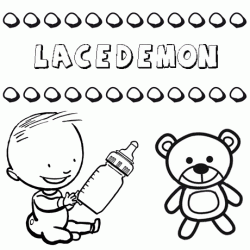 Dibujo del nombre Lacedemón para colorear, pintar e imprimir