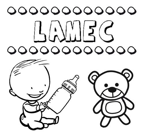 Dibujo del nombre Lamec para colorear, pintar e imprimir