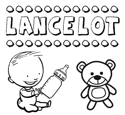 Dibujo del nombre Lancelot para colorear, pintar e imprimir