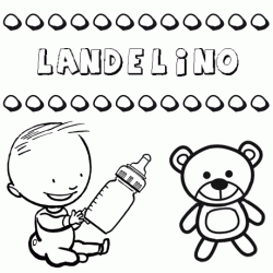 Dibujo del nombre Landelino para colorear, pintar e imprimir