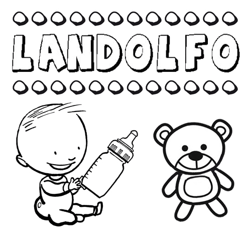 Dibujo del nombre Landolfo para colorear, pintar e imprimir
