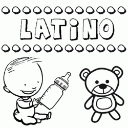 Dibujo del nombre Latino para colorear, pintar e imprimir