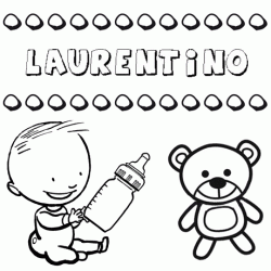 Dibujo del nombre Laurentino para colorear, pintar e imprimir