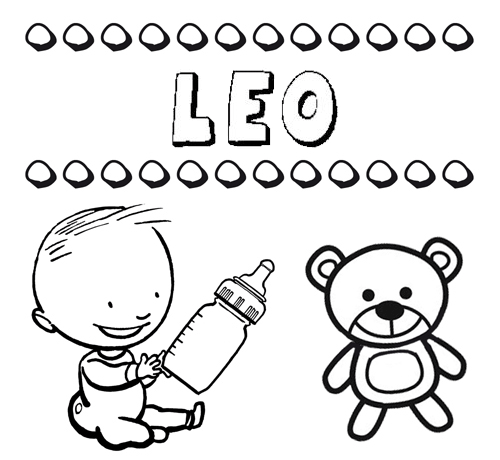 Dibujo del nombre Leo para colorear, pintar e imprimir