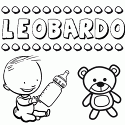 Dibujo del nombre Leobardo para colorear, pintar e imprimir