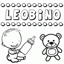 Dibujo del nombre Leobino para colorear, pintar e imprimir