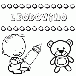Dibujo del nombre Leodovino para colorear, pintar e imprimir