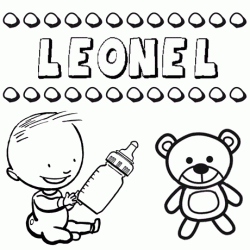 Dibujo del nombre Leonel para colorear, pintar e imprimir
