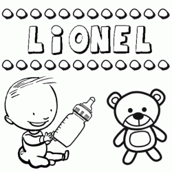 Dibujo del nombre Lionel para colorear, pintar e imprimir