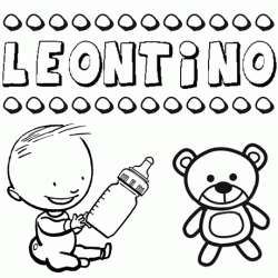Dibujo del nombre Leontino para colorear, pintar e imprimir