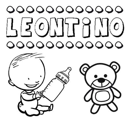 Dibujo del nombre Leontino para colorear, pintar e imprimir