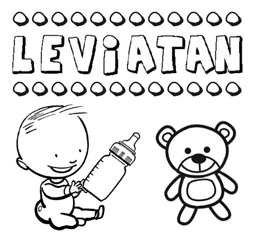 Dibujo del nombre Leviatán para colorear, pintar e imprimir