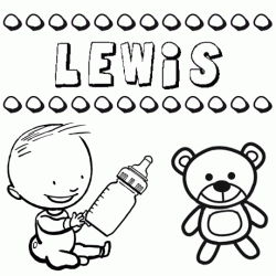 Dibujo del nombre Lewis para colorear, pintar e imprimir