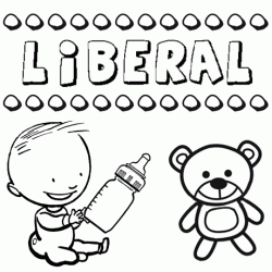 Dibujo del nombre Liberal para colorear, pintar e imprimir