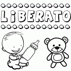 Dibujo del nombre Liberato para colorear, pintar e imprimir