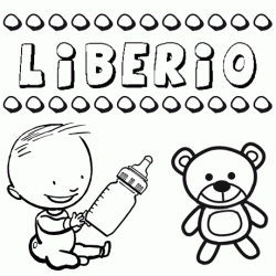 Dibujo del nombre Liberio para colorear, pintar e imprimir