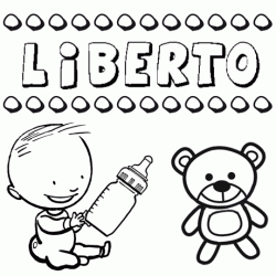 Dibujo del nombre Liberto para colorear, pintar e imprimir