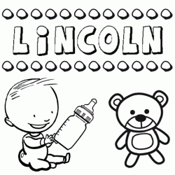 Dibujo del nombre Lincoln para colorear, pintar e imprimir