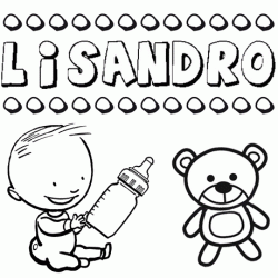 Dibujo del nombre Lisandro para colorear, pintar e imprimir