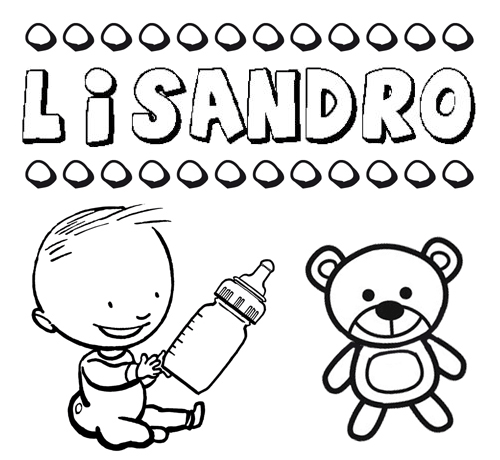 Dibujo del nombre Lisandro para colorear, pintar e imprimir