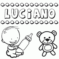 Dibujo del nombre Luciano para colorear, pintar e imprimir