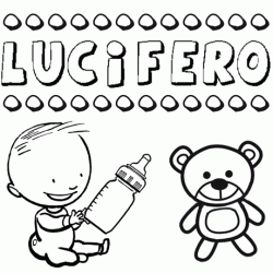 Dibujo del nombre Lucífero para colorear, pintar e imprimir