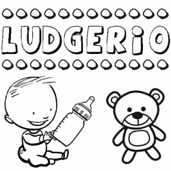 Dibujo del nombre Ludgerio para colorear, pintar e imprimir