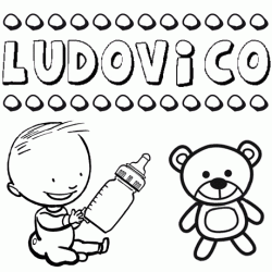 Dibujo del nombre Ludovico para colorear, pintar e imprimir