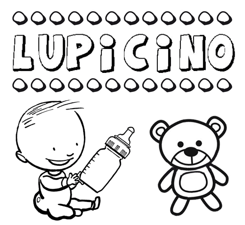 Dibujo del nombre Lupicino para colorear, pintar e imprimir
