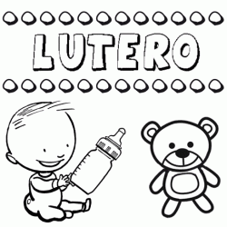 Dibujo del nombre Lutero para colorear, pintar e imprimir