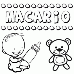 Dibujo del nombre Macario para colorear, pintar e imprimir