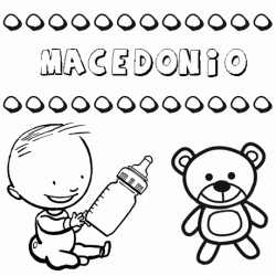 Dibujo del nombre Macedonio para colorear, pintar e imprimir