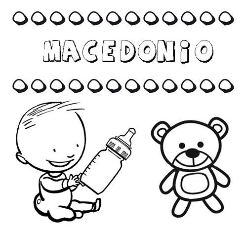 Dibujo del nombre Macedonio para colorear, pintar e imprimir