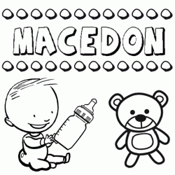 Dibujo del nombre Macedón para colorear, pintar e imprimir