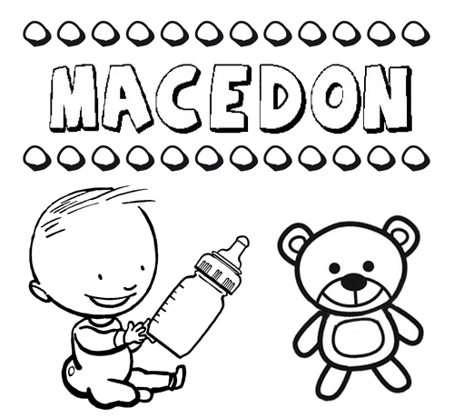 Dibujo del nombre Macedón para colorear, pintar e imprimir
