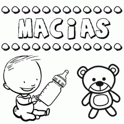 Dibujo del nombre Macías para colorear, pintar e imprimir