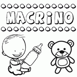 Dibujo del nombre Macrino para colorear, pintar e imprimir
