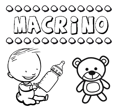 Dibujo del nombre Macrino para colorear, pintar e imprimir