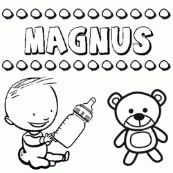 Dibujo del nombre Magnus para colorear, pintar e imprimir