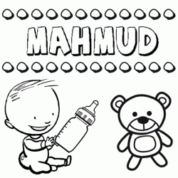 Dibujo del nombre Mahmud para colorear, pintar e imprimir