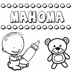 Dibujo del nombre Mahoma para colorear, pintar e imprimir
