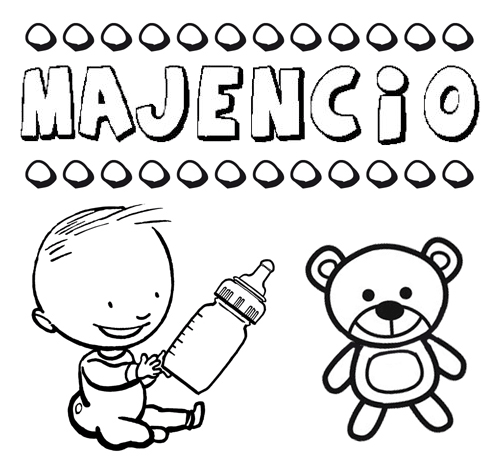 Dibujo del nombre Majencio para colorear, pintar e imprimir