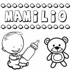 Dibujo del nombre Mamilio para colorear, pintar e imprimir