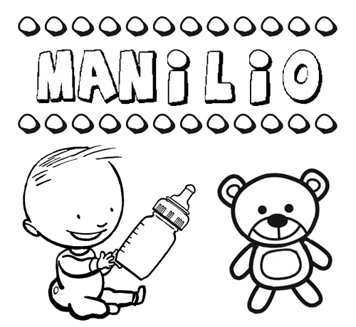 Dibujo del nombre Manilio para colorear, pintar e imprimir