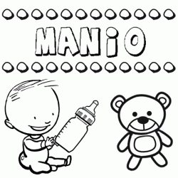 Dibujo del nombre Manio para colorear, pintar e imprimir