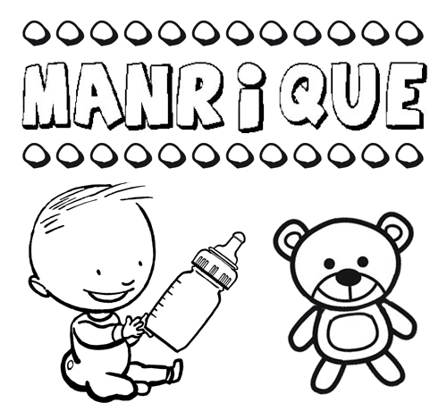 Dibujo del nombre Manrique para colorear, pintar e imprimir