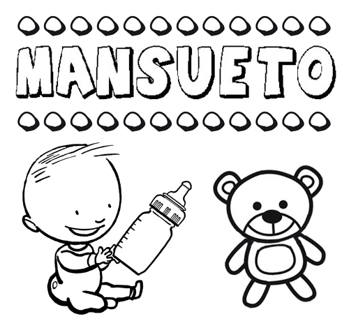 Dibujo del nombre Mansueto para colorear, pintar e imprimir