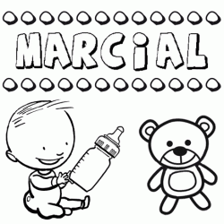 Dibujo del nombre Marcial para colorear, pintar e imprimir